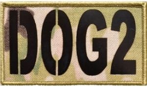 Laser cut DOG2 on multicam patch