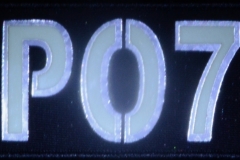 View of flashlight reflecting off the patch.
