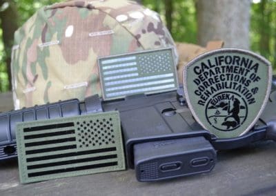 IR patches built with OD Green fabric