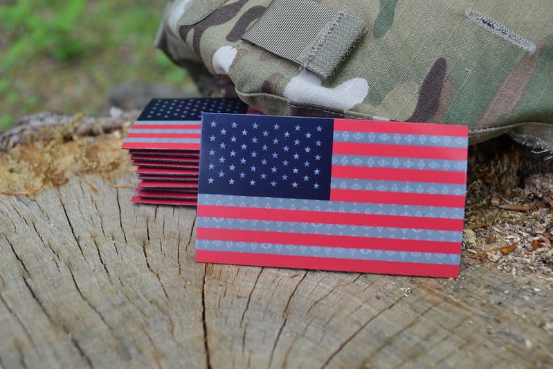 Red, White and Blue, IR reflective friend or foe IR patch. Non covert.