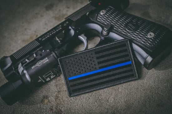 Black laser cut Blue Line IR patch for IFF protection US FLAG