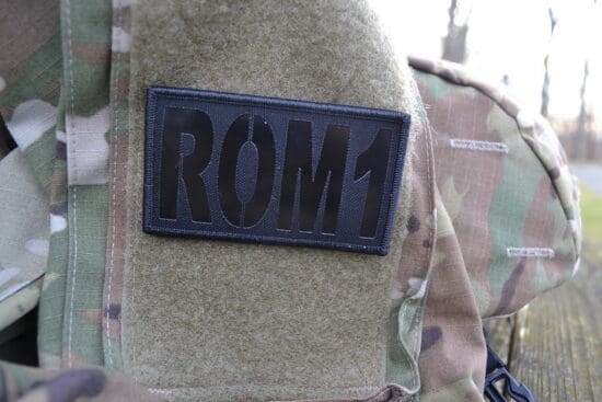 Black laser cut IR patch for IFF protection
