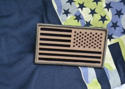 Reverse US Flag laser cut IR patch with Coyote Brown