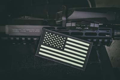 Photoluminescent on Black US Flag