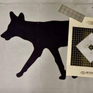 Coyote powered target kit with zeroing target,pasters