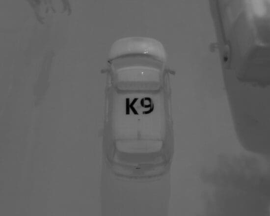 K9 Thermal markers on vehicle for aerial operations.