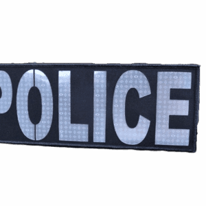 POLICE PATCH LARGE BLACK GARRISON 8x3