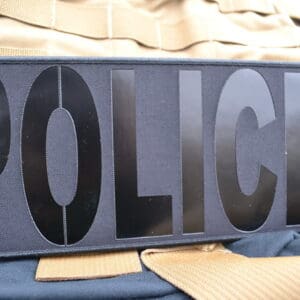 PATCH, LASER CUT, OD GREEN, COVERT-IR FIELD,  POLICE, 8IN X 3IN