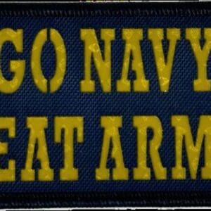 Go Navy Beat Army, Blue-Yellow, 3.5X2, Service Academy