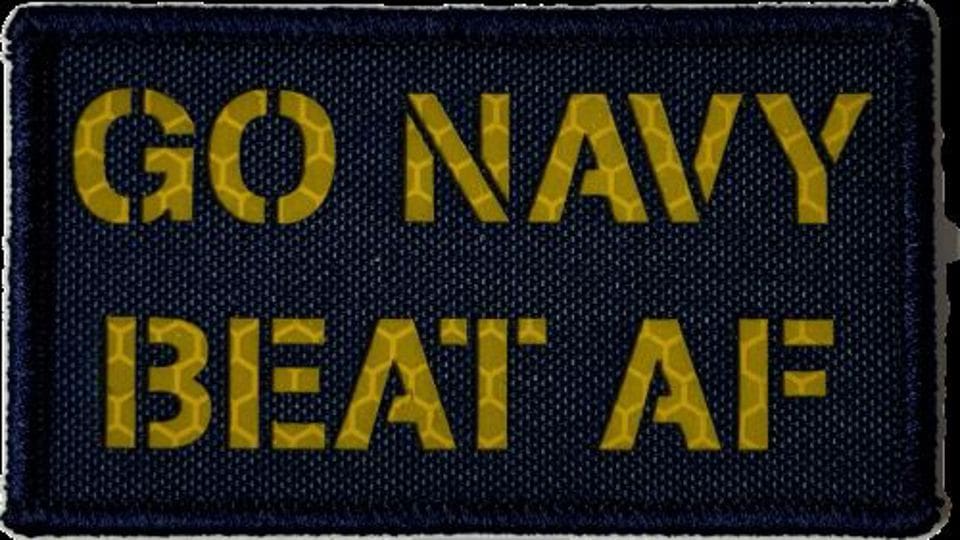 Go Navy Beat Af, Blue-Yellow, 3.5X2, Service Academy | IR.Tools™